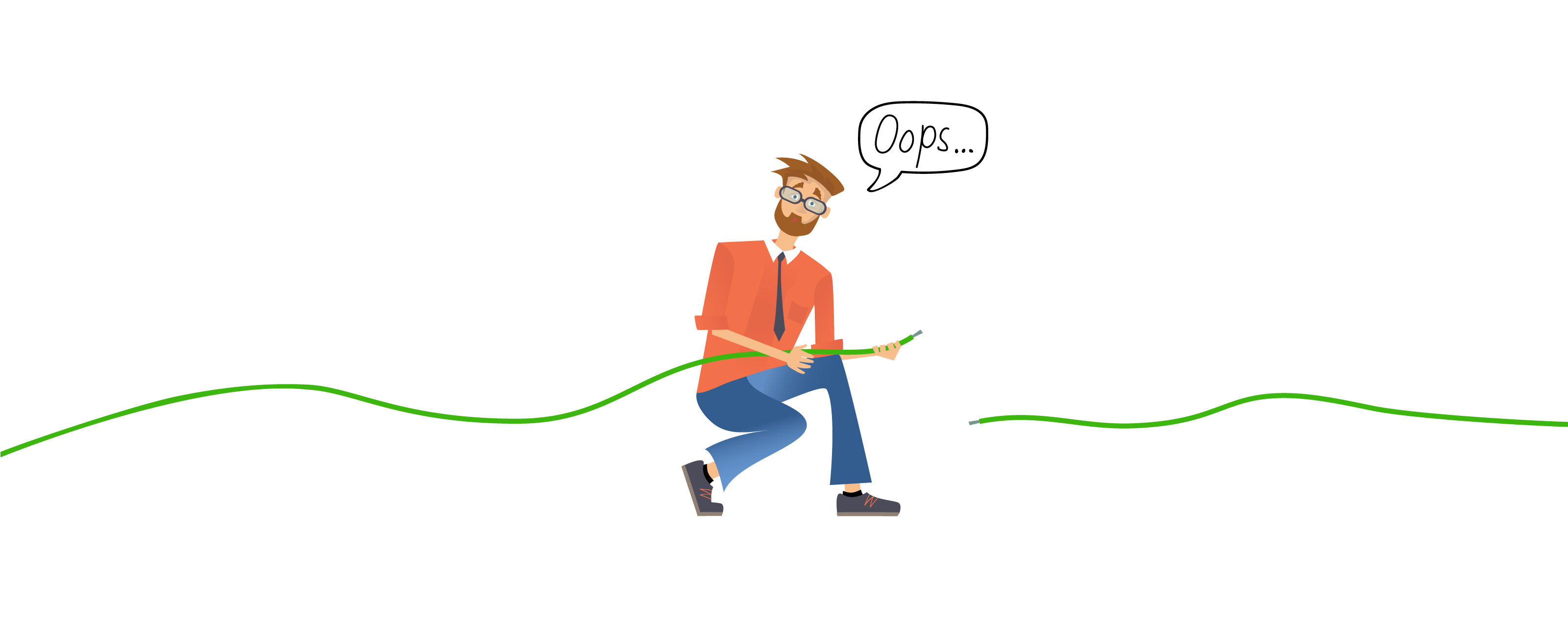 Murrelektronik employee holding a torn cable